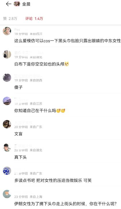 金晨回应头巾风波，不满被攻击暗讽网友不是人，惹众怒遭全面抨击  -图7